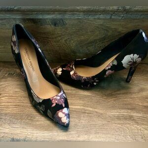 Christian Siriano Black Floral Heels